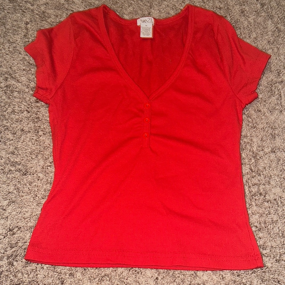 Rue 21 medium red button shirt